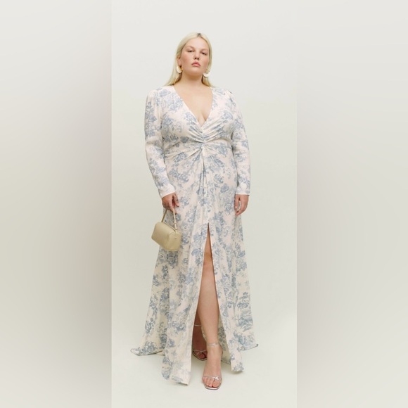 Reformation Gatsby Maxi Dress in Teacup Womens Size 16 NEW - Picture 1 of 8